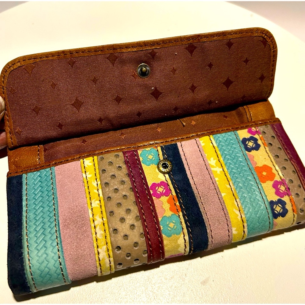 Fossil Emory Clutch Multi Patchwork Wallet - Picture 2 of 5